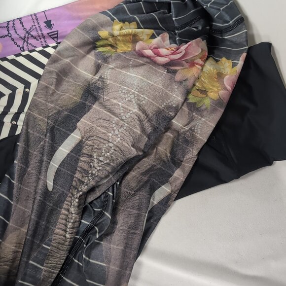 5 Lot Teeki Leggings M Medium Pairs Moon Phases Stripes Lotus Flower 25" Ankle - Picture 8 of 13